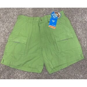 Columbia PFG Hiking Shorts Men Size L Cotton 7" Omni Shade Fishing Outdoor Green